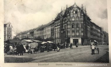 Historisches Foto vom Oberbilker Markt in Düsseldorf