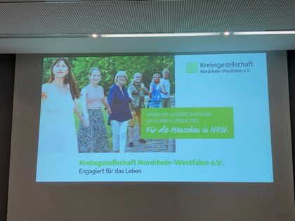 Vortragsfolie der Krebsgesellschaft, Foto: Seniorenrat der Landeshauptstadt Düsseldorf