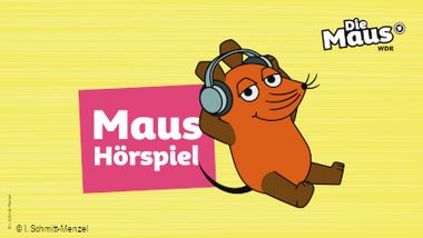 Grafik mit der MAUS vom WDR und dem Text "Maus Hörspiel"