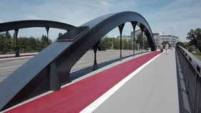 Die Anschlussstelle Heerdter Lohweg auf die B7 ist fertiggestellt und ist ab sofort für den Autoverkehr freigegeben. Foto: Amt für Brücken-, Tunnel- und Stadtbahnbau