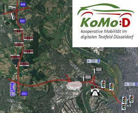 Grafik der Teststrecke zum Autonomen Fahren in Düsseldorf 