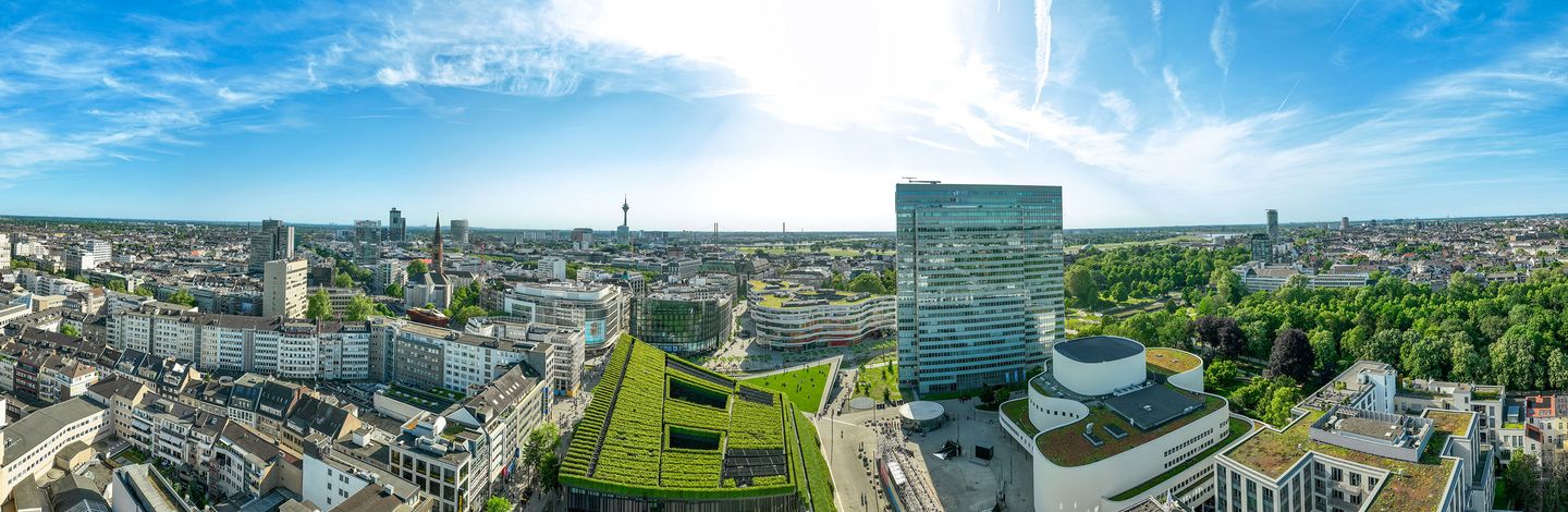 Düsseldorf Panoramabild auf das Ingenhoven-Tal
