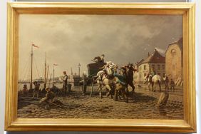 Der Ankauf des Ölgemäldes "Reges Treiben auf der Rheinuferstraße in Düsseldorf" konnte erst durch die Unterstützung des Freundeskreises realisiert werden. Das Werk stammt von Wilhelm Lommen und entstand zwischen 1866 und 1877; Foto: David Young