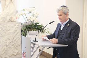 Dr. Oded Horowitz, Vorsitzender der Jüdischen Gemeinde Düsseldorf, nahm ebenfalls an der Gedenkveranstaltung teil. Foto: Gstettenbauer
