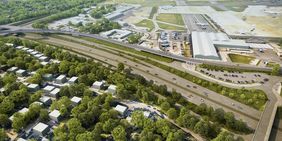 Visualisierung vom Verlauf der U 81-Trasse entlang des Flughafens