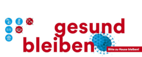 Bild zu Informationen zum Coronavirus mit grafischen Hinweisen und "gesund-bleiben" Worte, Landeshauptstadt Düsseldorf
