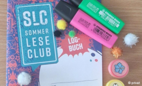 Marker, Stempel, SommerLeseClub Leselogbuch und anderes Bastelmaterial