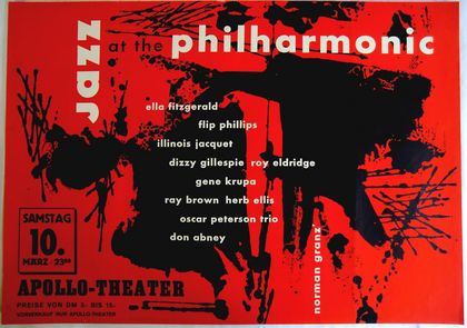 Plakat "Jazz at the Philarmonic", 1956, Stadtmuseum Düsseldorf G4363, Fotografie: Medienzentrum Rheinland / Stefan Arendt