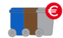 Grafik Icon Abfalltonnen mit Eurozeichen