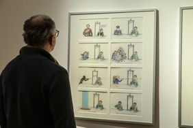 Die Mitglieder der "Rheinischen Humorverwaltung" haben innerhalb eines einjährigen Projektes Karikaturen rund um die Themen "Heimat", "Exil" und "Zensur" geschaffen; Foto: Melanie Zanin