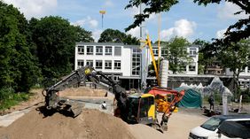 Das neue Gebäude entstehen auf einer Fläche von rund 345 Quadratmetern und wird neben den Werkräumen auch Lagerflächen, einen Putzmittelraum und eine Holzwerkstatt beherbergen; Foto: Landeshauptstadt Düsseldorf/Wilfried Meyer