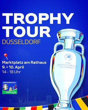 Der UEFA EURO-Pokal kommt am 9. und 10. April nach Düsseldorf
