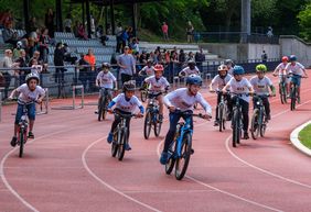 Mit viel Spaß und Einsatz waren die Kinder beim Petit Depart in Rath dabei; Foto: Schaffmeister