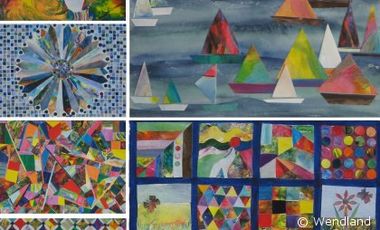 Collage von bunten Gemälden von Renate Wendland