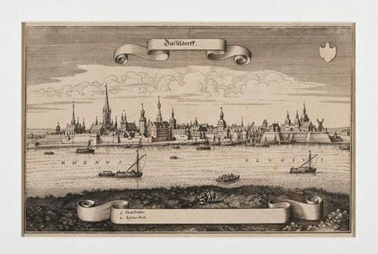 Düsseldorf von der Rheinseite, 1647, Matthäus Merian (1593-1650), Kupferstich, Inv.-Nr. D 5002