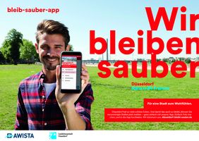 Plakatmotiv zur App "Düsseldorf bleibt sauber"
