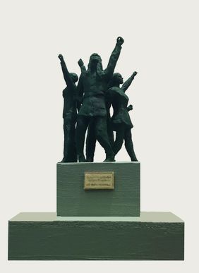 Der Entwurf von Claus Richter, eine lebensgroße Figurengruppe aus Bronze; Foto: Claus Richter