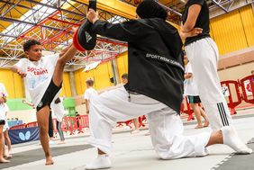 Beim Sportwerk Düsseldorf wird bei der 19. Talentiade Taekwondo getestet; Fotos: Zanin