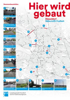 Übersicht über die Sommerbaustellen 2021. Grafik: Amt für Kommunikation