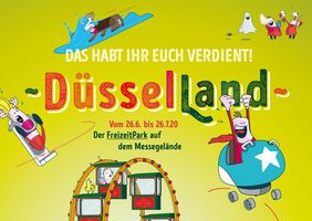 Das Poster zum Freizeitpark "Düsselland" auf dem Düsseldorfer Messegelände