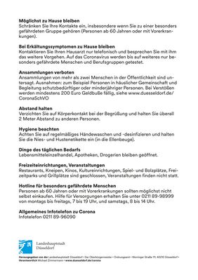 Mitarbeiter des Ordnungs- und Servicedienstes führen in diesen Tagen viele Gespräche zur Vorbeugung gegenüber dem Coronavirus. Handzettel dienen ab sofort zur unterstützenden Information. Quelle: Ordnungsamt