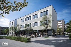 Animation des neuen Erweiterungsbaus für das Max-Weber-Berufskolleg. Animation: Landeshauptstadt Düsseldorf