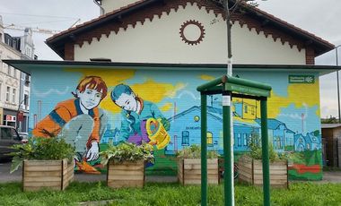 Fertigstellung Nachbarschaftsaktion „Hoch das Beet“ und Graffiti-Aktion