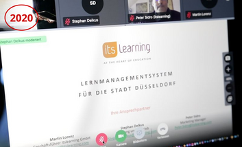 Bildschirm eines Laptops auf dem die Lernplattform "Its learning" angezeigt wird