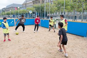 Spiel und Spaß für Kinder bei der Präsentation zum Olympic Adventure Camp 2018; Foto: Schaffmeister