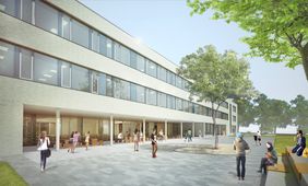 Animation Schulhof der neuen Realschule Golzheim. Foto: Landeshauptstadt Düsseldorf/IPM