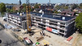 Richtfest Familienzentrum am Dornröschenweg - Blick auf das Gebäude, © Landeshauptstadt Düsseldorf/David Young