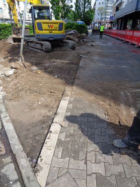 Baustelle am Worringer Platz in Düsseldorf