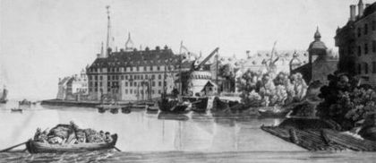 Ansicht der Stadt Düsseldorf um 1790 nach einem Stich von Janscha und Ziegler.