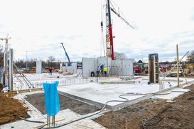 Baustelle des Erweiterungsbaus des Gymnasiums Koblenzer Straße