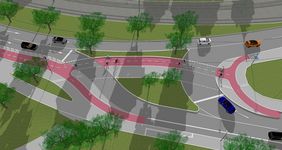 Luftbild Visualisierung der Radverkehrsplanung für die Hofgartenrampe