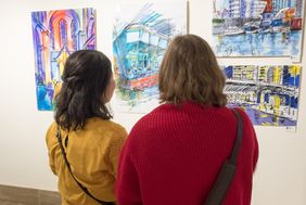 Ausstellung 'Urban Sketchers - die Welt zeigen, Zeichnung für Zeichnung' - Blick in die Schau
