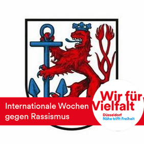 Die Landeshauptstadt Düsseldorf stellt auf Facebook einen Profilbild-Rahmen mit dem Schriftzug "Wir für Vielfalt" anlässlich der Wochen gegen Rassismus zur Verfügung und lädt alle Düsseldorferinnen und Düsseldorfer ein, diesen zu verwenden. 