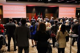 Die Landeshauptstadt Düsseldorf und die landeseigene Gesellschaft zur Außenwirtschaftsförderung NRW.Global Business veranstalteten am Mittwoch, 12. Februar 2025, den traditionellen Neujahrsempfang für die chinesische Wirtschaft. Foto: David Young