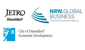 Logos City of Düsseldorf, Jetro, NRW.Global