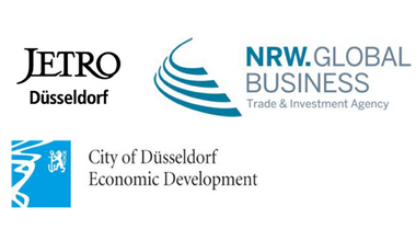 Logos City of Düsseldorf, Jetro, NRW.Global